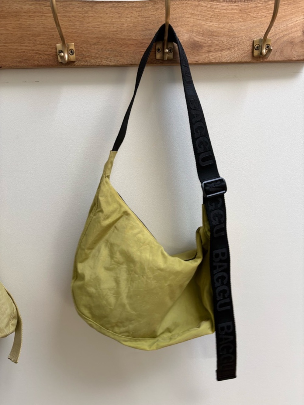 Medium Nylon Crescent Bag (Lemongrass)